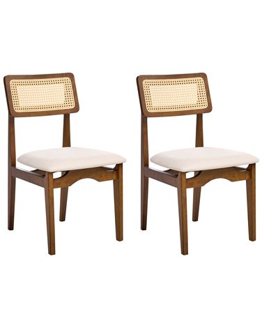 Set van 2 eetkamerstoelen RUBONIA Hout Donkerbruin