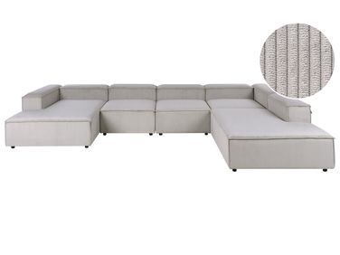 Canapé d'angle modulable 5 places ARDAL Velours côtelé Taupe Côté gauche
