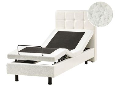 Adjustable Bed Boucle DUKE 80 x 200 cm (EU Small Single) Off-White