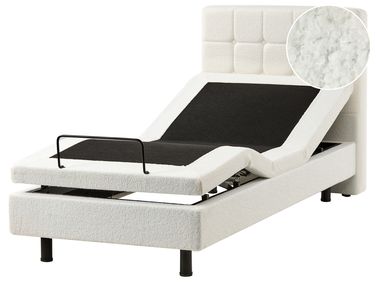 Adjustable Bed Boucle DUKE 90 x 200 cm (EU Single) Off-White