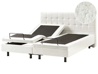 Adjustable Bed Boucle DUKE 180 x 200 cm (EU Super King) Off-White