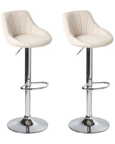 Set van 2 barkrukken LUCCA Stof draaibaar Lichtbeige