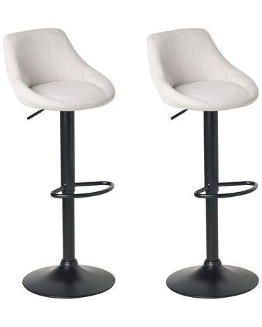 Set van 2 barkrukken MEDULIN Stof draaibaar Lichtgrijs