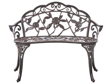 Banc de jardin PIURA 88 cm Métal Marron foncé