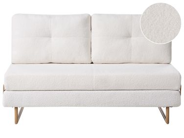 Sofa Bed 3 Seater JERSLEV Boucle Off-White