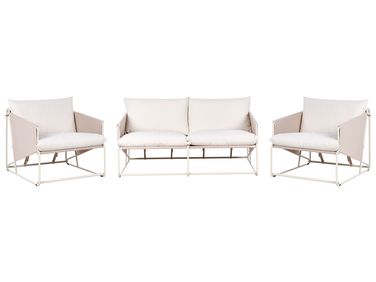 Ensemble de canapés de jardin 4 places PONTE Métal Beige clair