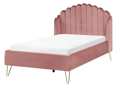 Bed Fluweel AMBILLOU 120 x 200 cm Roze