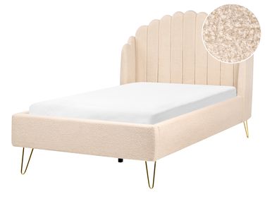 Bed Bouclé AMBILLOU 120 x 200 cm Beige
