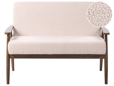 Canapé 2 places ESRUM Bouclé Marron foncé/beige