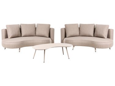Ensemble de salon de jardin avec table 6 places PARORI Beige