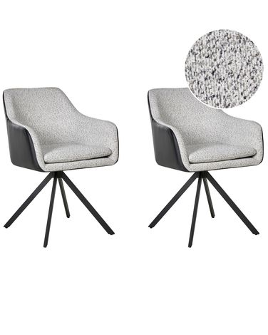 Set van 2 eetkamerstoelen LITHIA Stof Zwart/wit