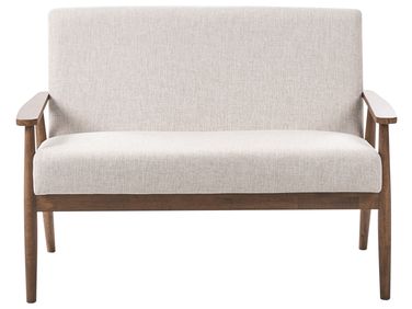 Canapé 2 places ESRUM Tissu Marron foncé/beige