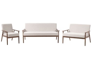 Ensemble de salon 6 places ESRUM Tissu Marron foncé/beige