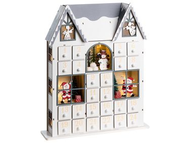 Décoration de Noël LED FEMUND Calendrier de l'Avent 40 cm Blanc