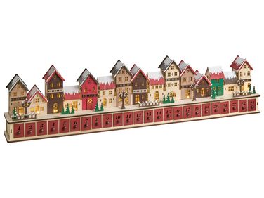 Décoration de Noël LED ASPERN Calendrier de l'Avent 18 cm Rouge