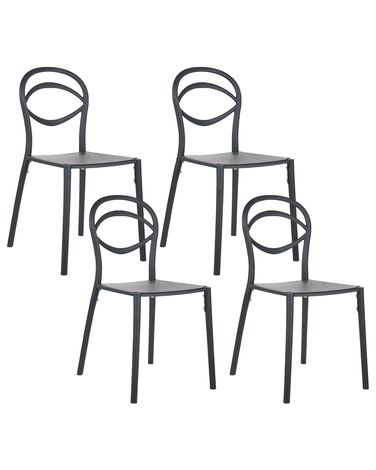 Set van 4 tuinstoelen COVOLO Zwart