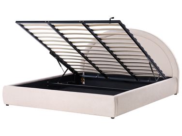 Ottoman Bed Fabric MOUZON 180 x 200 cm (EU Super King) Light Beige