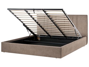 Bed met opbergruimte Stof TARASCON 180 x 200 cm Taupe