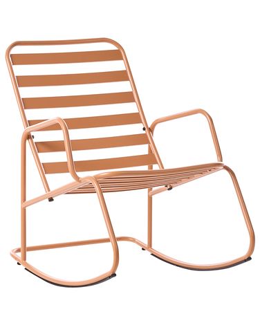 Fauteuil à bascule de jardin TURI Métal Marron doré