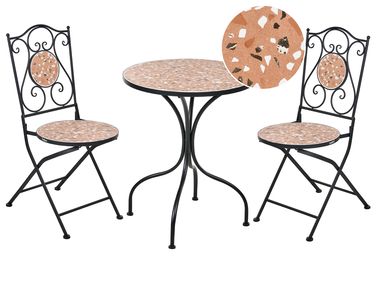 Ensemble bistrot Pliant ADRANO Métal Noir