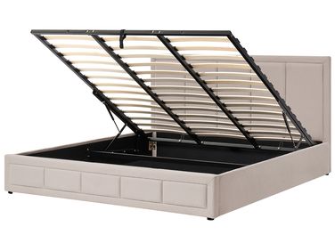 Bed met opbergruimte Stof QUIBERON 180 x 200 cm Beige