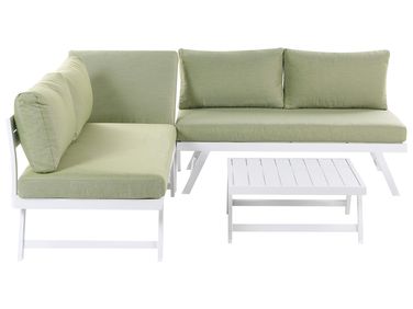 Garden Corner Sofa with Table 5 Seater COCCORINO Metal Green
