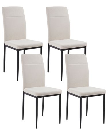 Set van 4 eetkamerstoelen RINER Stof Lichtbeige