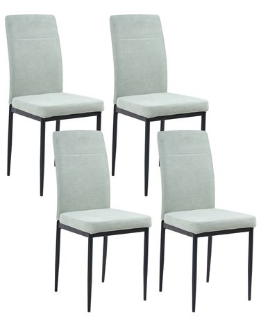 Set van 4 eetkamerstoelen RINER Stof Lichtgroen