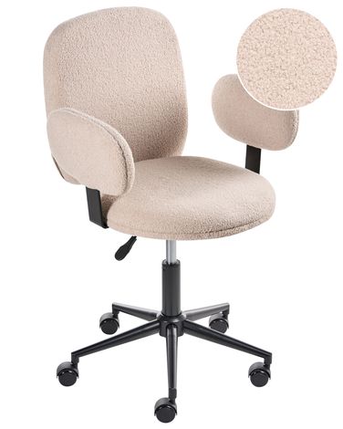 Chaise de bureau MORAGA Bouclé Beige