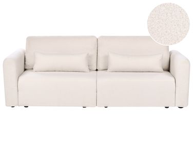 Slaapbank 3-zits VAXHOLM Bouclé Lichtbeige met opbergruimte