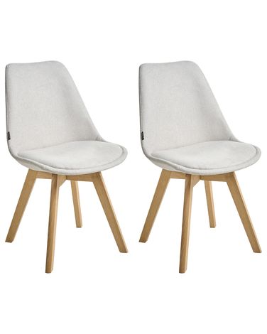 Set van 2 eetkamerstoelen DAKOTA II Stof Gebroken wit
