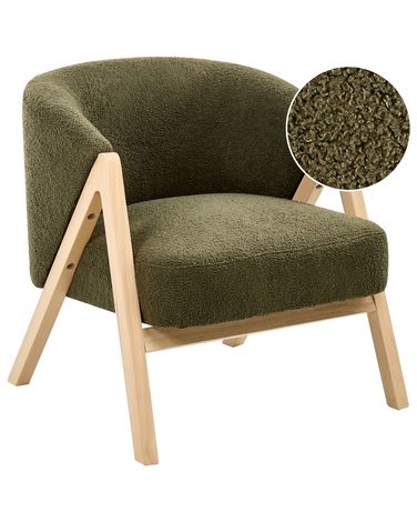Fauteuil SKEI Bouclé Donkergroen