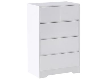 Commode à 5 tiroirs ALBERTA Blanc