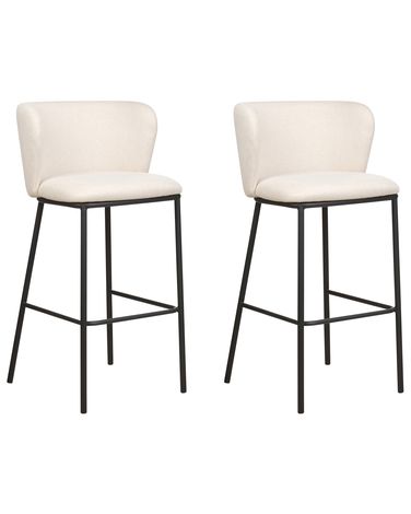 Set van 2 barstoelen MINA Gebroken wit