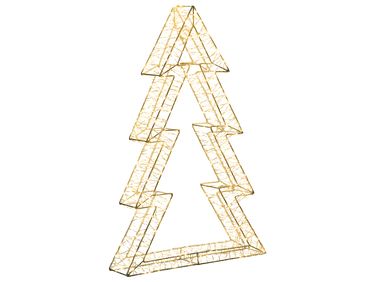 Buitendecoratie LED AKERAN Kerstboom 60 cm Zilver