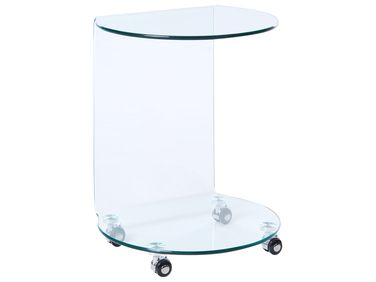 Bijzettafel MINTO Veiligheidsglas Transparant met wielen
