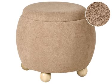 Storage Pouffe ANNABELLA Boucle Light Brown