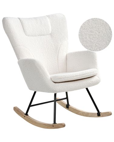 Fauteuil à bascule SANDVE Bouclé Blanc