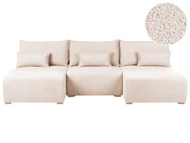 Canapé modulable en forme de U NERBO Bouclé Beige