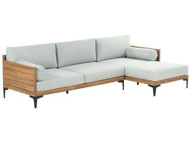 Canapé d'angle de jardin 4 places CAVEZZO Côté gauche Bois d'acacia certifié Gris