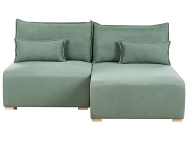 Canapé d'angle modulable NERBO Tissu Vert clair Côté gauche