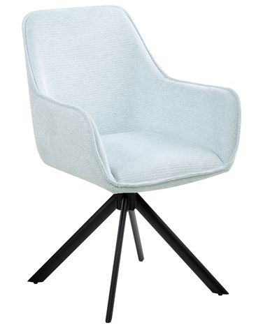 Chaise de salle à manger MORNAS Lin synthétique Bleu clair