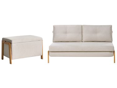 Bankenset 3-zits EDLAND Stof Lichtbeige met bankje