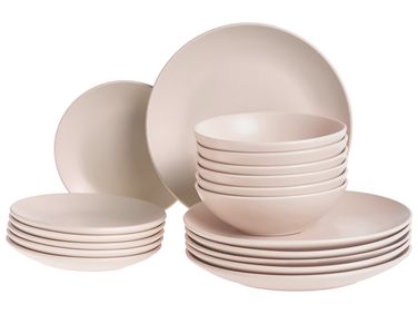 Set de 18 couverts de table VIVANI Grès Beige clair