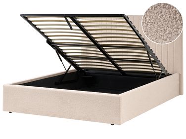 Bed met opbergruimte Bouclé VION 140 x 200 cm Beige