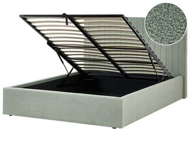 Bed met opbergruimte Bouclé VION 140 x 200 cm Groen
