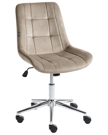 Chaise de bureau MELROSE Velours Taupe