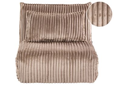 Fauteuil convertible LYSEKIL Velours côtelé Marron clair