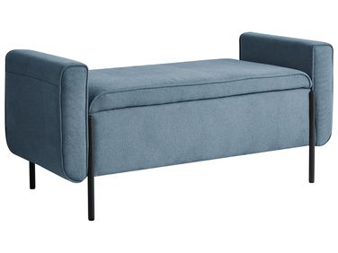 Banc de rangement rembourré LEWES Tissu Bleu