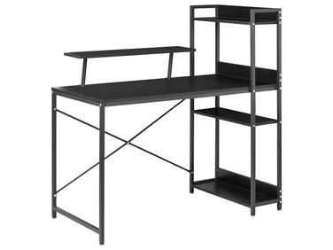Bureau BILOXY Zwart 120 cm 64 cm met planken